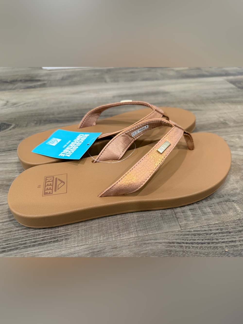 REEF Mia Sassy Flip Flops | Copper Croc | Women’s Size 10 | NWT